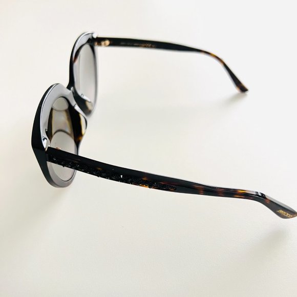 0110 EXCELLENT USED CONDITION JIMMY CHOO SUNGLASSES  TORTOISE SHELL CAT EYE - Picture 4 of 12
